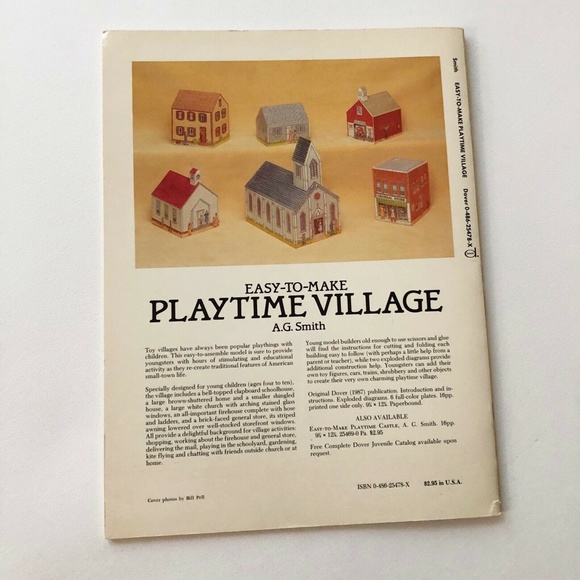 VTG 1987 AG Smith Easy to Make Playtime Village Paper Model Kit Book NEW - Picture 2 of 7